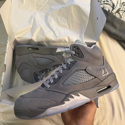 Air Jordan 5 Retro Wolf Grey Size 9.5