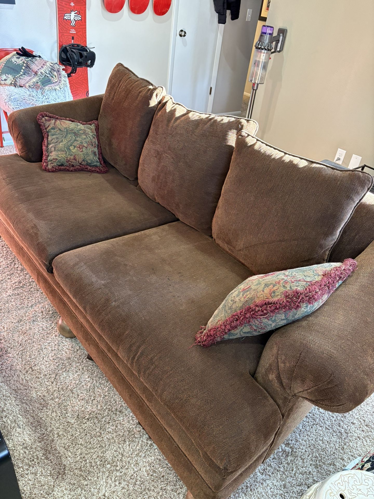 2 Couches With Pull-out Twin Bed + Ottoman