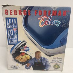 George Foreman Grill In Grilling Colors Blue Salton GR10ABWI Champ Size - 1090