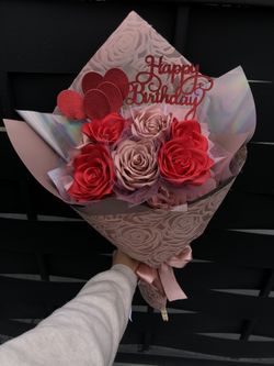 Happy Birthday Ribbon Rose Bouquet