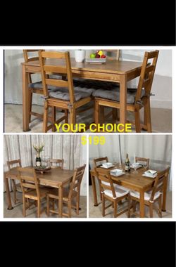Pine Wood Compact Kitchen Dining Table & 4 Chairs LIKE NEW!