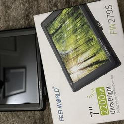 Used Feelworld FW279 7" 4K HDMI I/O Ultra-Bright 2200nit Daylight Viewable Field Monitor, 1920 x 1200