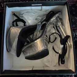 Clear Heels Black Trim