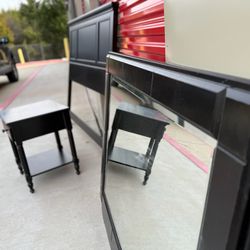 Queen Size Head Board, Night Stand And Mirror