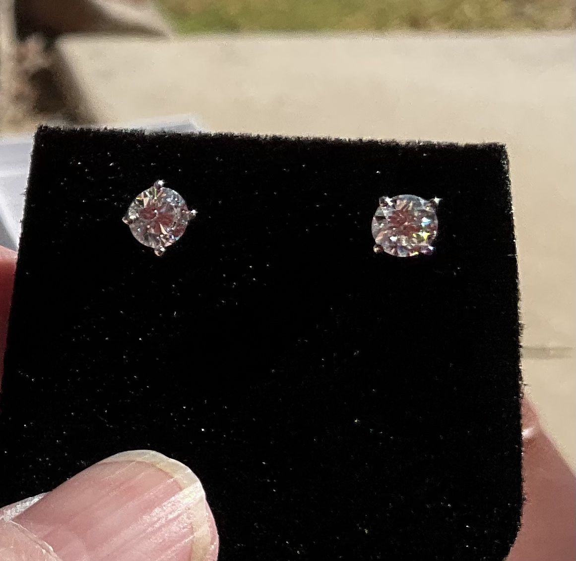 1ct Total Weight Lab Grown Diamond Earrings With Secure Backs On 14k White Gold