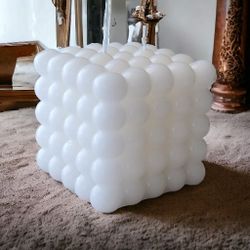 Bubble cube design , aromatic , pillar candle.