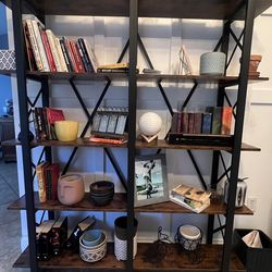 Rustic Industrial Style Open Bookshelf