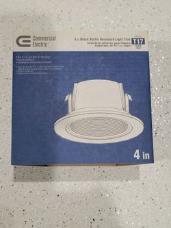 Commercial Electric 4-Inch Black Baffle Recessed Light Trim