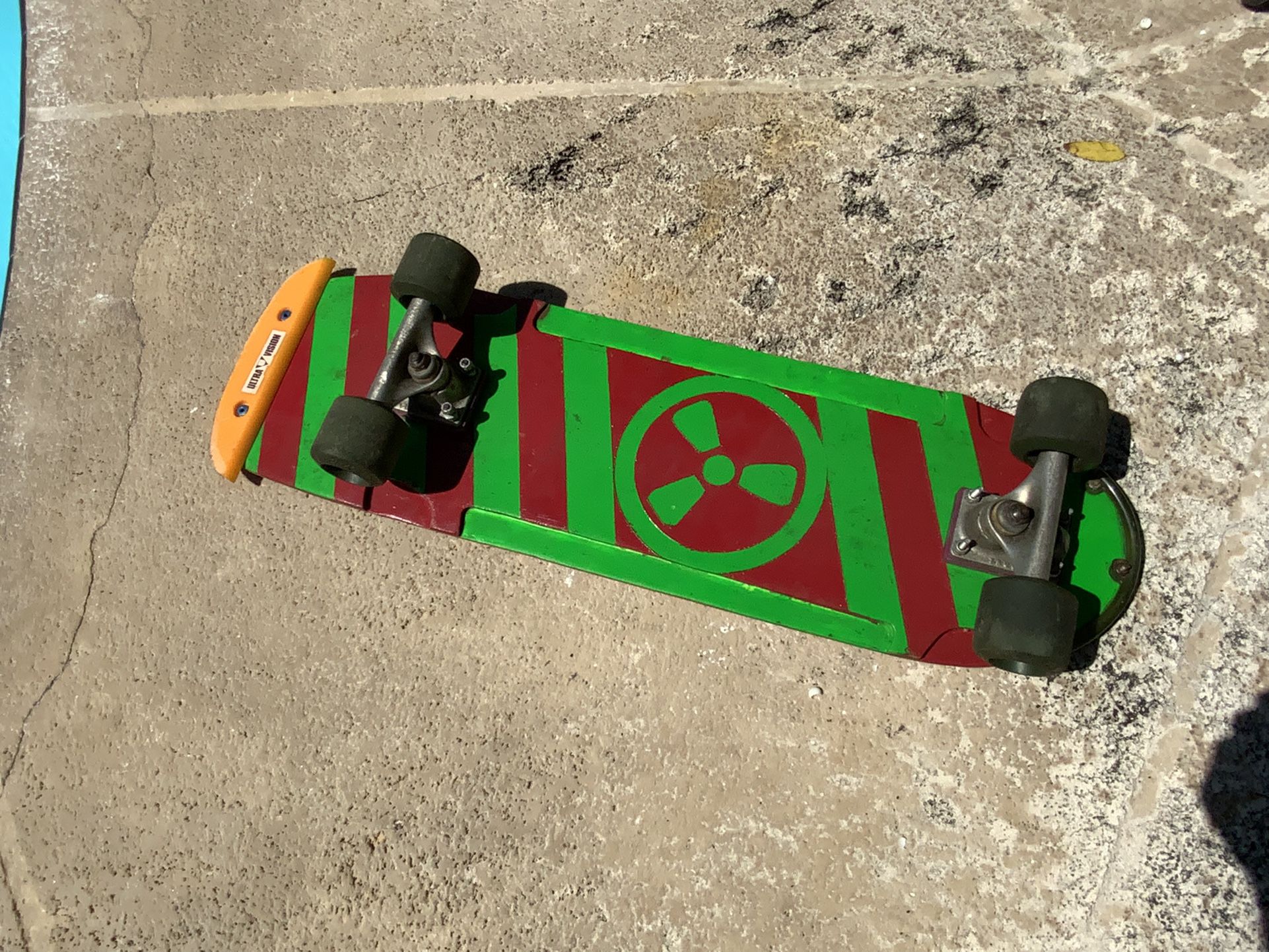 Vintage 1980s Skateboard With Custom Paint Park Rider Wheels Tracker Trucks