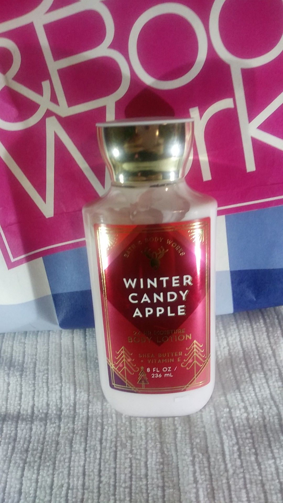 Winter candy apple body lotion 8oz. Bath&bodyworks body cream