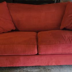 Sofa Couch Top Grain Suede Leather Hardwood Frame