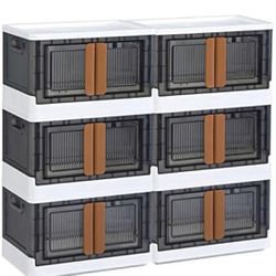 Plastic Shelves Organizer, Folding Storage Box, Collapsible Totes , 8.4gal. 5 Pack