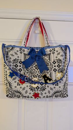 Stars and fireworks bandana tote bag