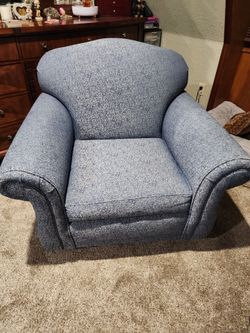 Blue Floral Print Chair