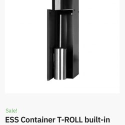 Container T-ROLL built-in toilet brush holder and recess black TCL-10-B
