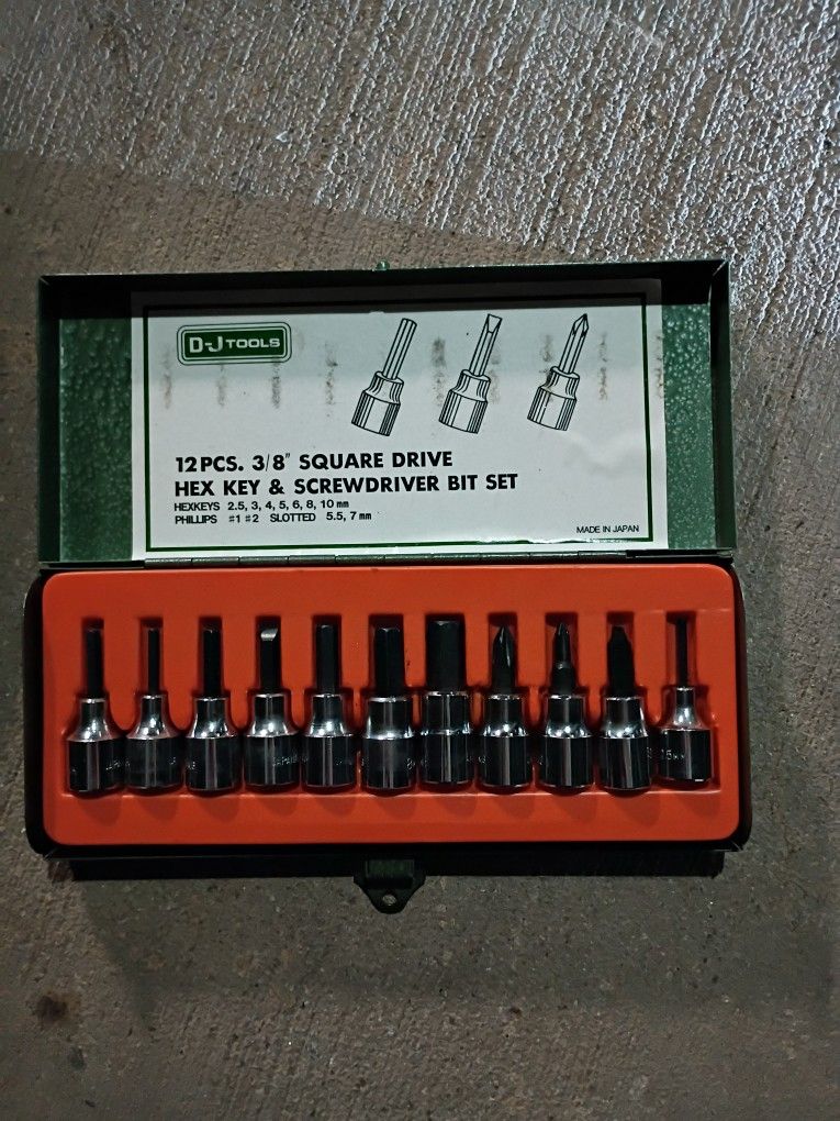 12pc Hex Key Screwdriver Bit Kit