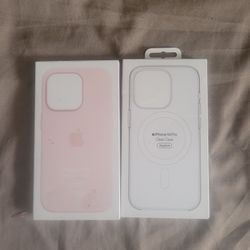 Apple iPhone 14 Pro Silicone Case Clear and Pink Color