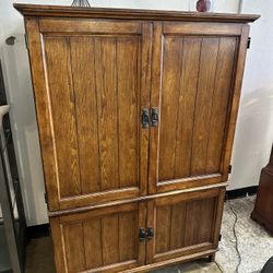 Wood Entertainment Armoire Cabinet