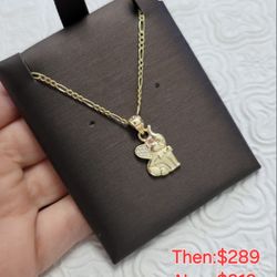 Black Friday Special 10k Yellow Gold Necklace And Pendants Sets