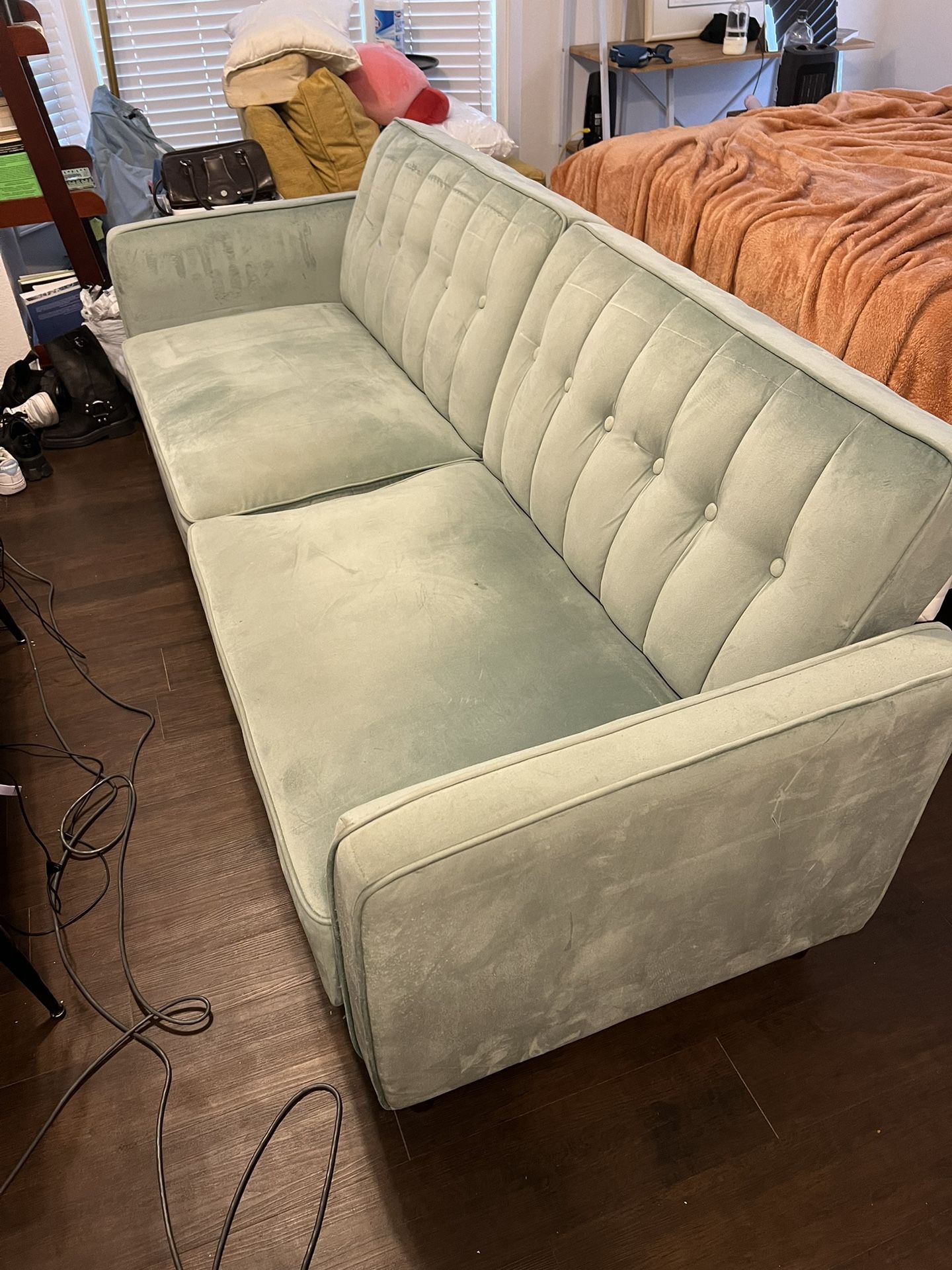 Light Blue Velvet Couch