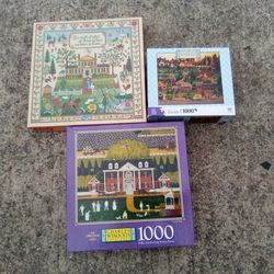 Lot Of 3 Jigsaw Puzzles Wysockis 