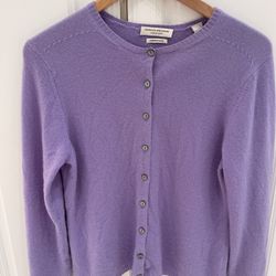 Ladies Lavendar Cashmere Cardigan Sweater
