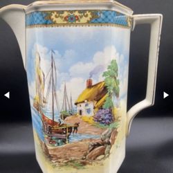 Vintage Falcon Ware Painted Ceramic Pitcher