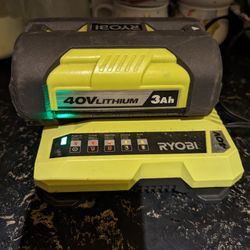 Ryobi 40 Volt Battery W/ Charger 