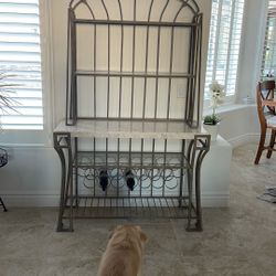 Tall Bakers Cabinet With Built In Wine Rack 