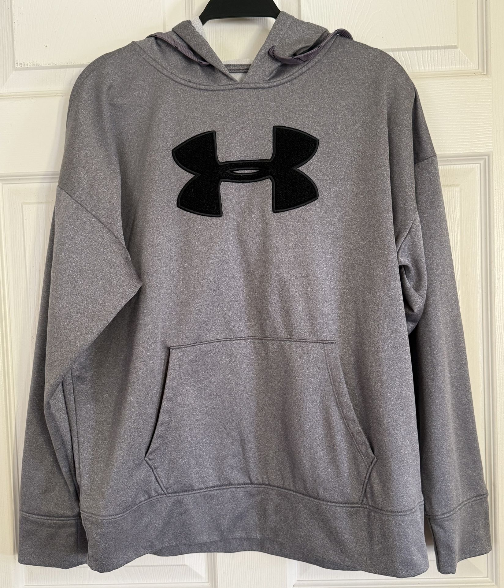 Under Armour Big Logo Gray Hoodie - Unisex, Fits Men's Large