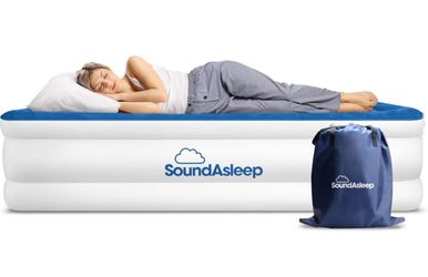 New SoundAsleep Dream Series Luxury Air Mattress Twin Size w/ Built-in Pump Blue **Damaged Box**