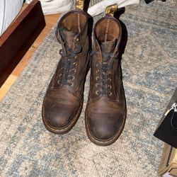 brown doc martens size 10