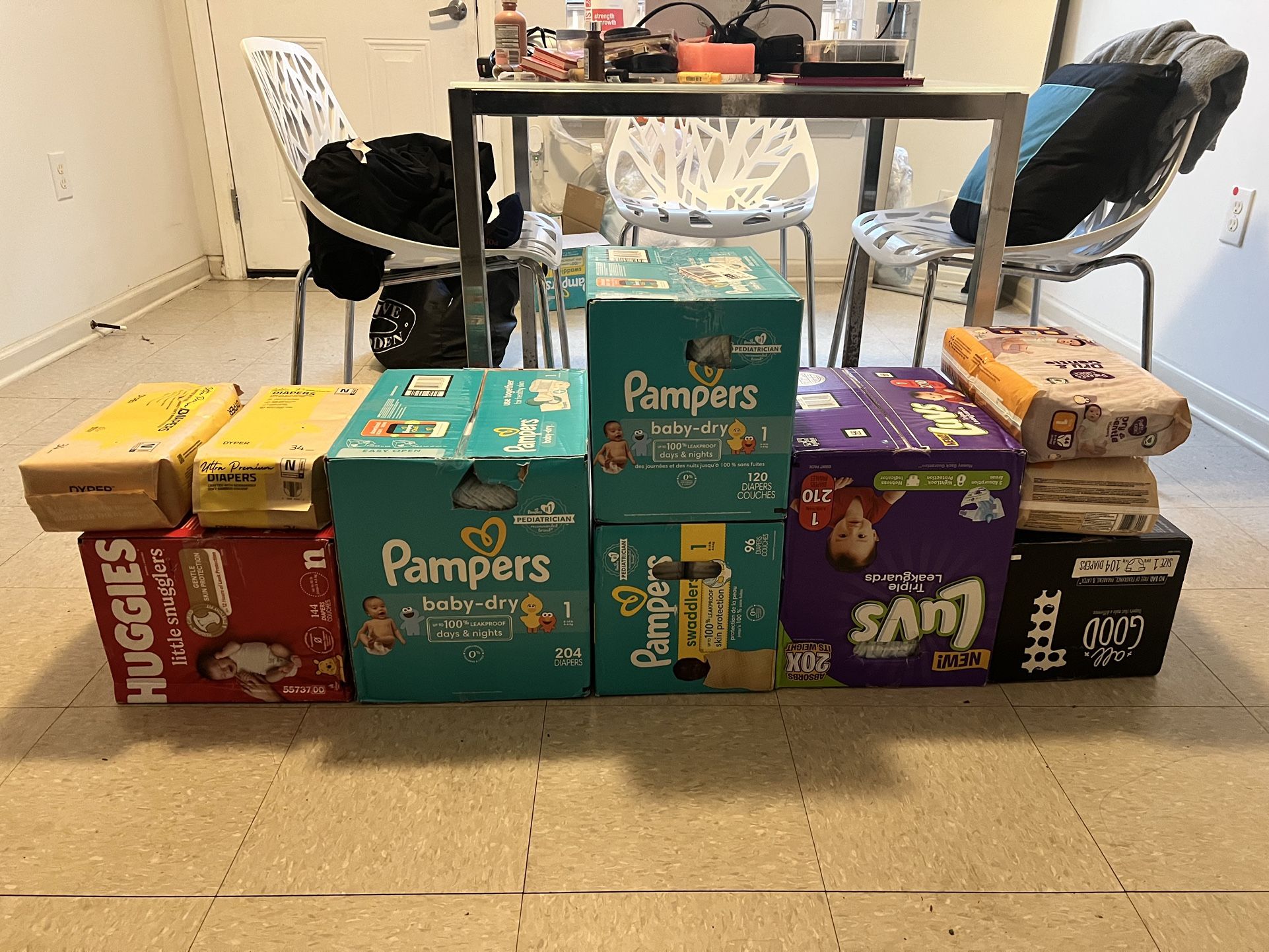 Unopened Boxes Of Pampers