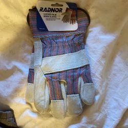 Leather Palm Work Gloves 