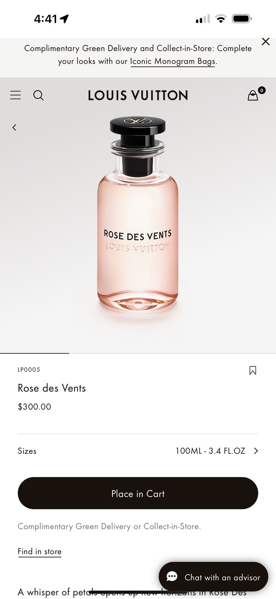 Louis Vuitton Rose Des Vents (L) EDP, 100 ml : : Beauty
