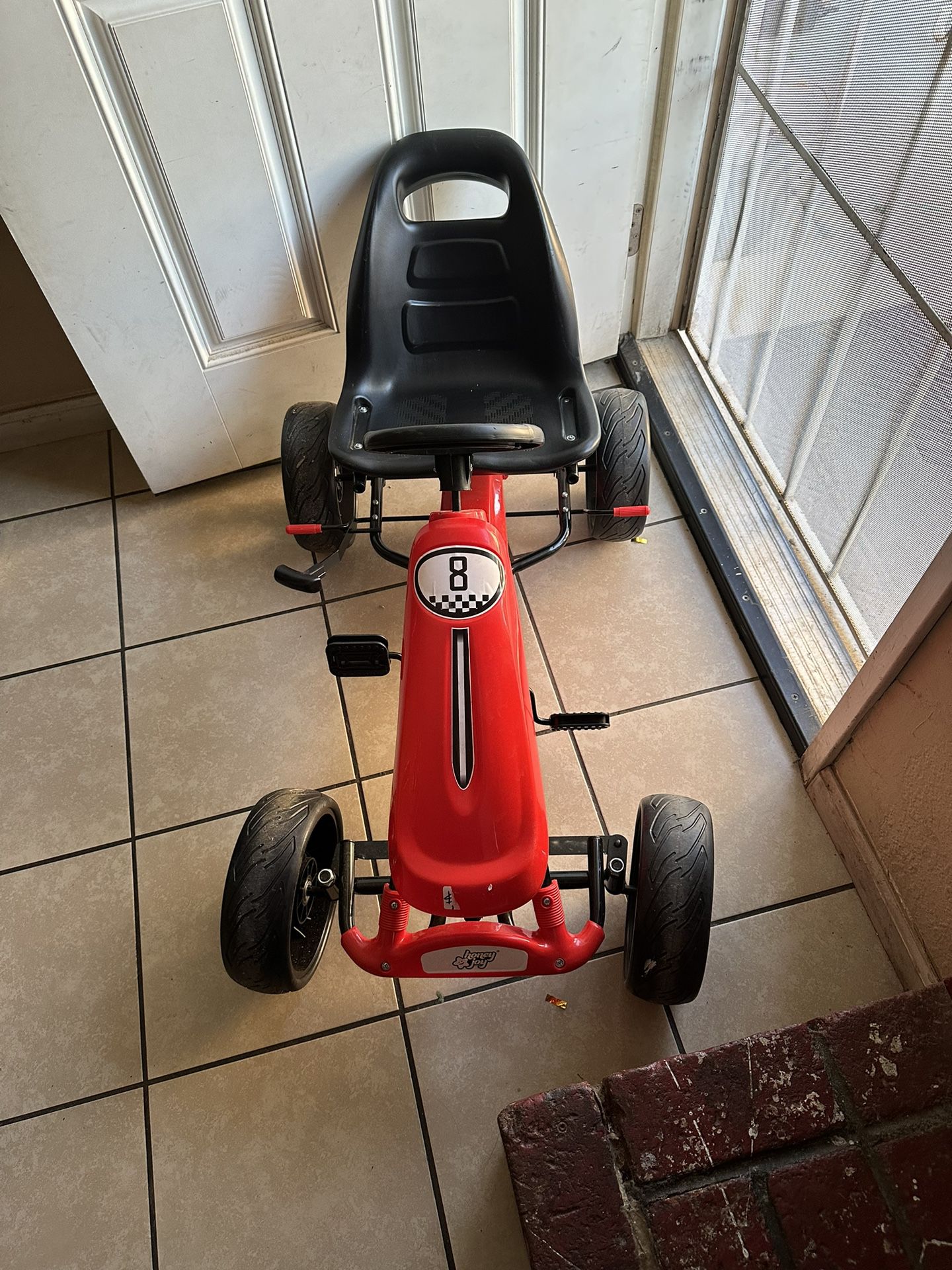 Costzon Go Kart para niños, juguete de 4 ruedas, vehículos de pedal para niños con asiento ajustable, 