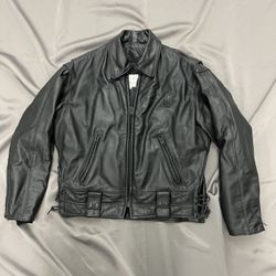 TAYLOR’s Leatherwear POLICE Motorcycle Leather Jacket Size 44 VINTAGE !!!