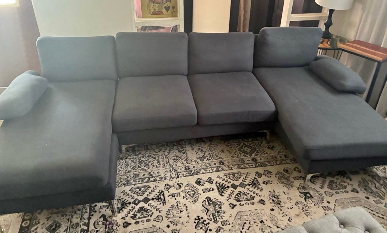 Grey sectional couch