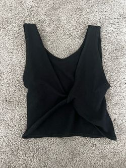 Urban Outfitters Black Ribbed Twist Top