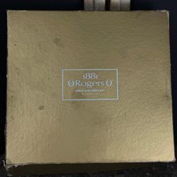 Vintage 1881 Rogers Oneida Gold Electroplate Flatware Set Stainless Original Box 