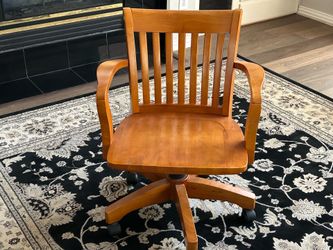 Wood Swivel Bankers Chair