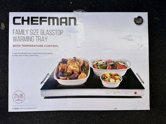 Chefman Family Size Glasstop Warming Tray, New