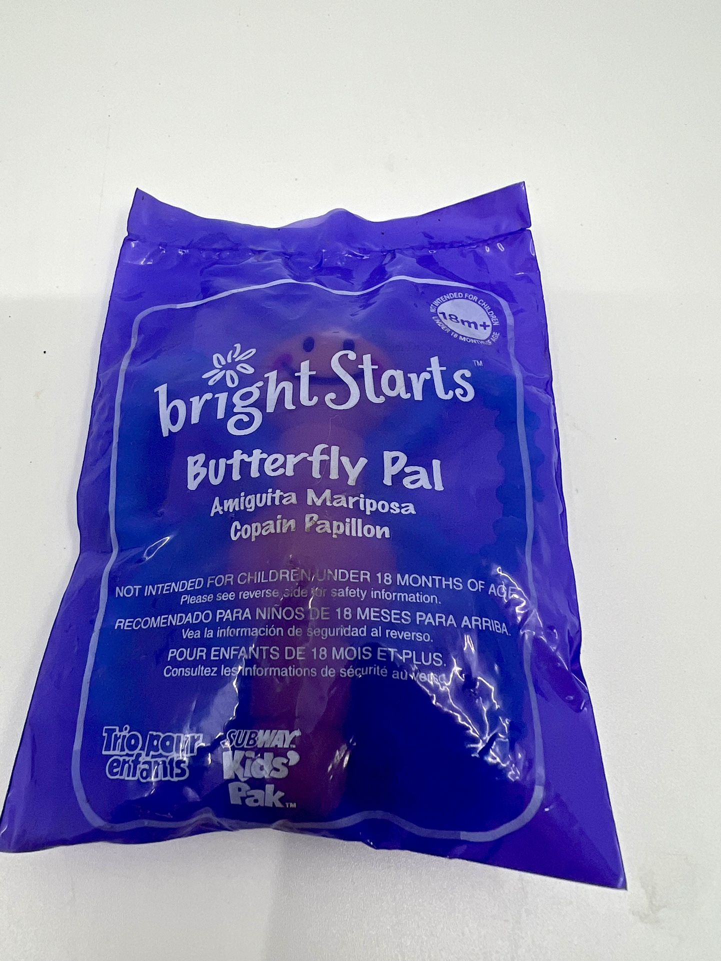 Bright Starts Butterfly Pal Rattle Subway Kids' Pak Toy 2004 NEW