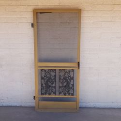 Metal Screen Door with Peacocks - $60