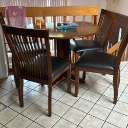 Drop Leaf Table With Four Chairs Wood