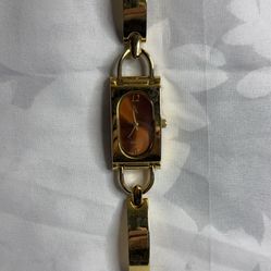 Etienne Aigner Gold Tone Bracelet Watch with Oval Face