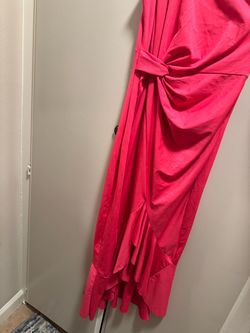 Hot Pink Satin Formal Gown