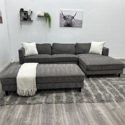 Grey Sectional Couch - Free Delivery 