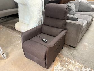 HOMCOM Dark Grey Fabric Electric Lift Recliner