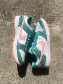 Dunk low snakeskin washed teal bleached coral